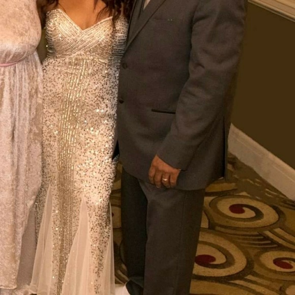 Joanna Chen New York Sequin Mesh strapless Gown - Picture 3 of 8